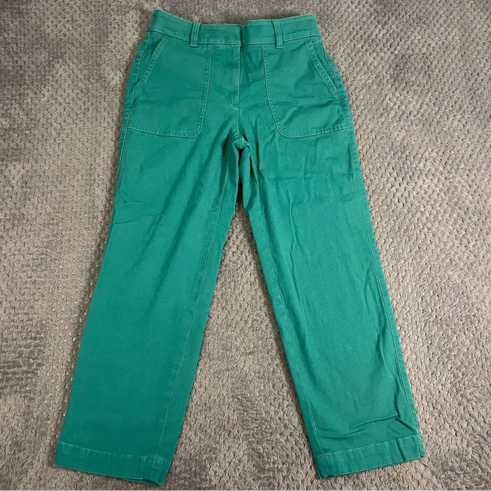 Talbots‎ Women's Petite Tapered Ankle Pants Size 2P Green Pockets Classic Career